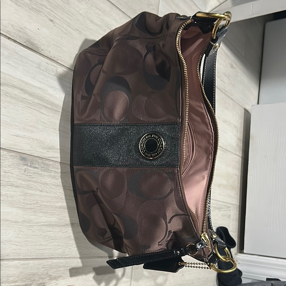 Coach Brown and Black Shoulder Bag
